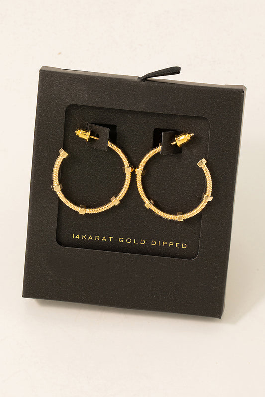 Secret Box Textured Hoop Earrings