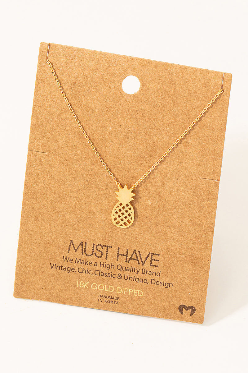 Pineapple Cutout Pendant Necklace