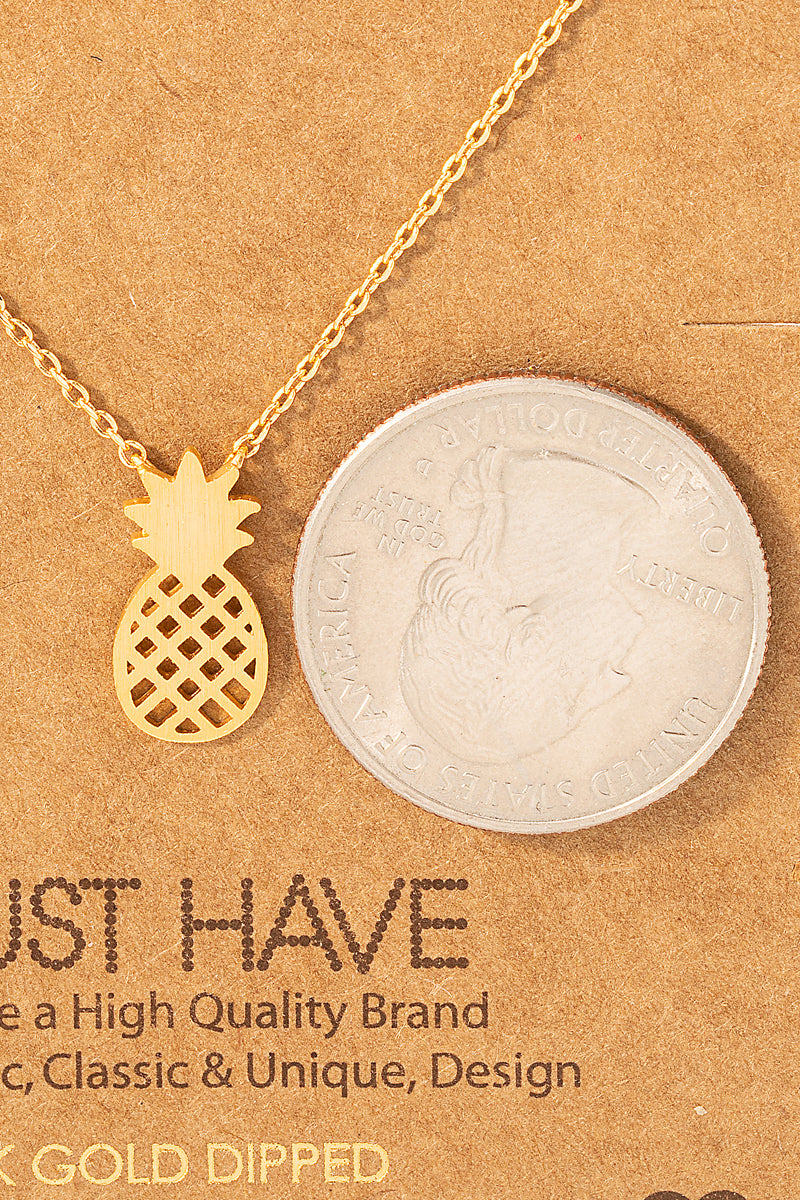 Pineapple Cutout Pendant Necklace