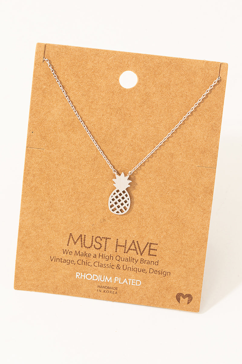 Pineapple Cutout Pendant Necklace