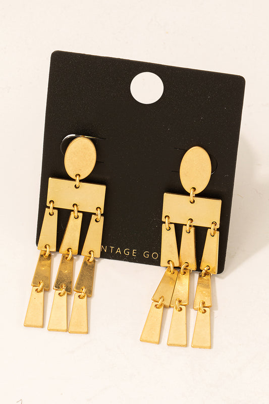 Vintage Gold Dangle Charm Earrings