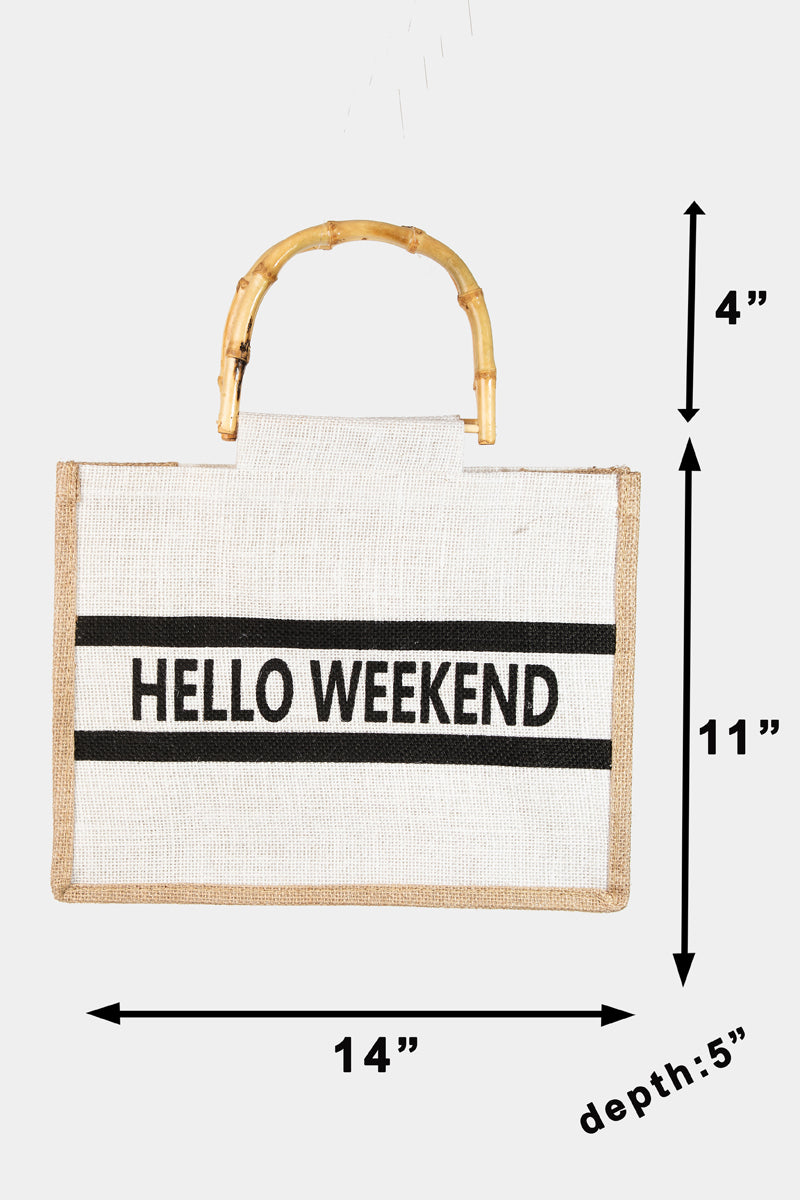 Bamboo Hello Weekend Tote Bag