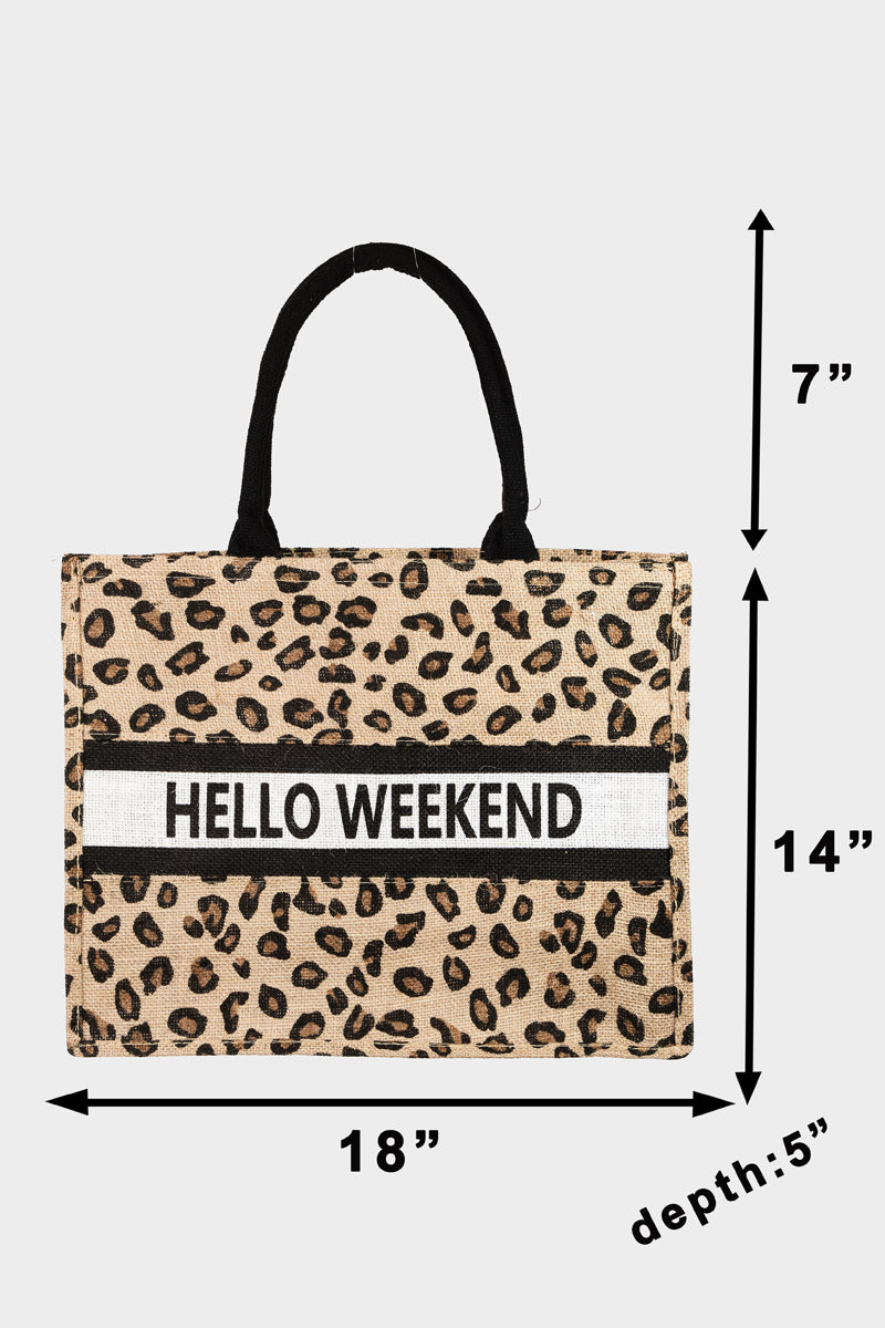 Leopard Hello Weekend Tote Bag