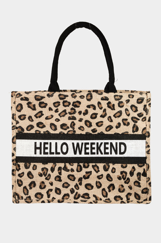 Leopard Hello Weekend Tote Bag