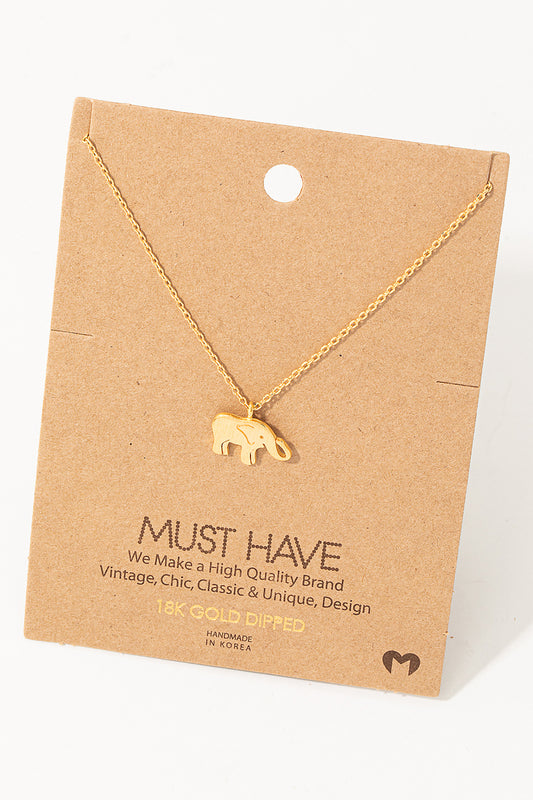 Dainty Elephant Pendant Necklace