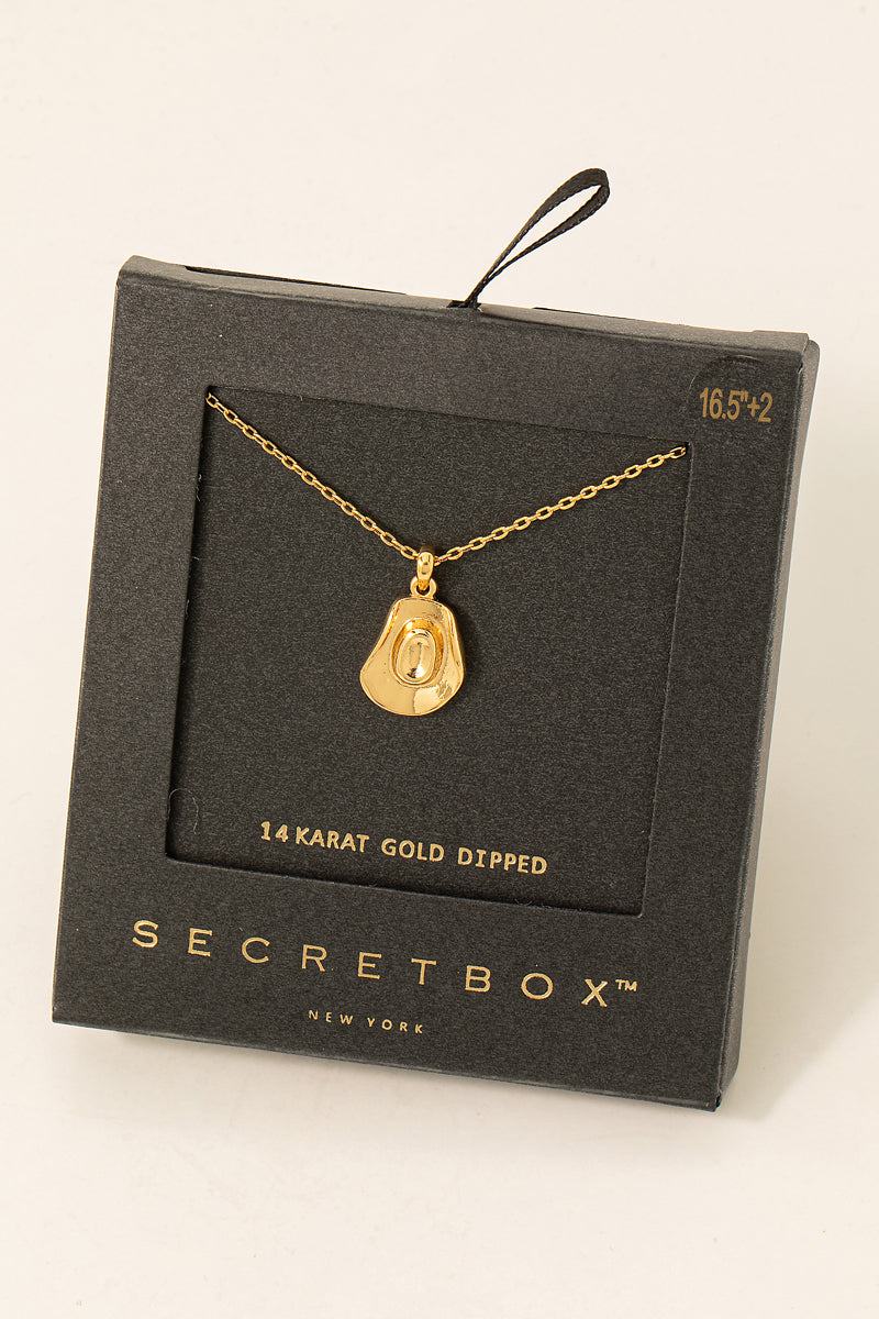 Secret Box Cowboy Hat Pendant Necklace