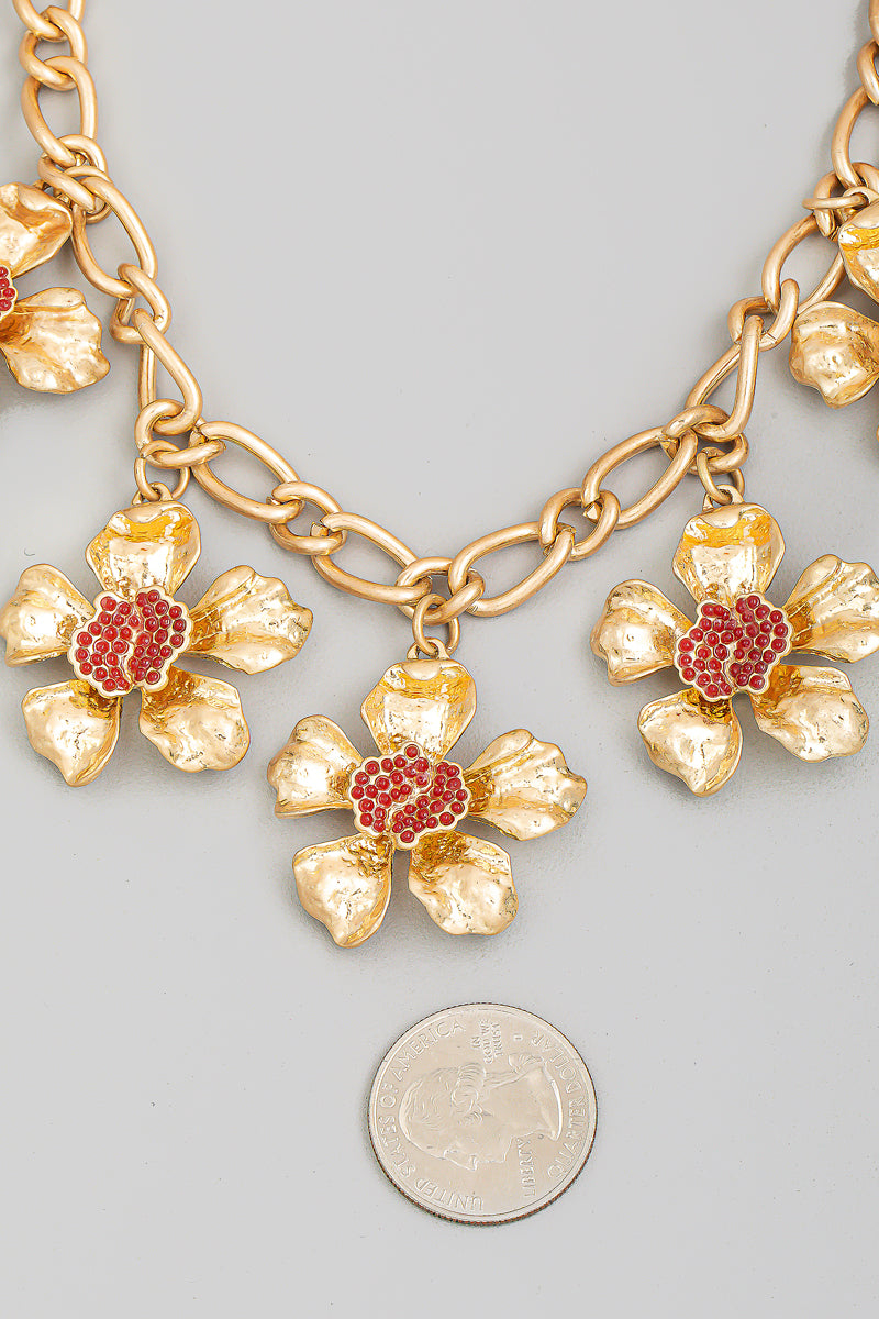 Flower Station Chain Necklace