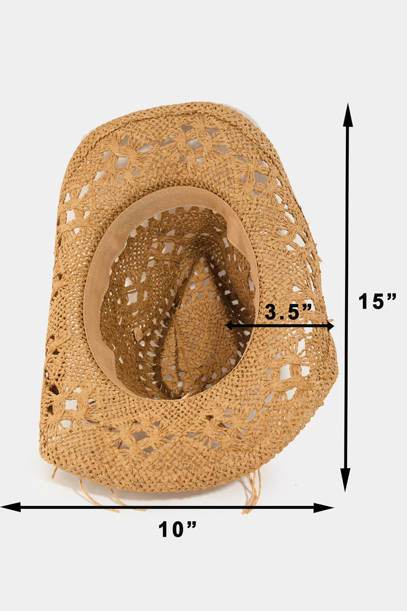 Straw Braided Cowboy Sun Hat