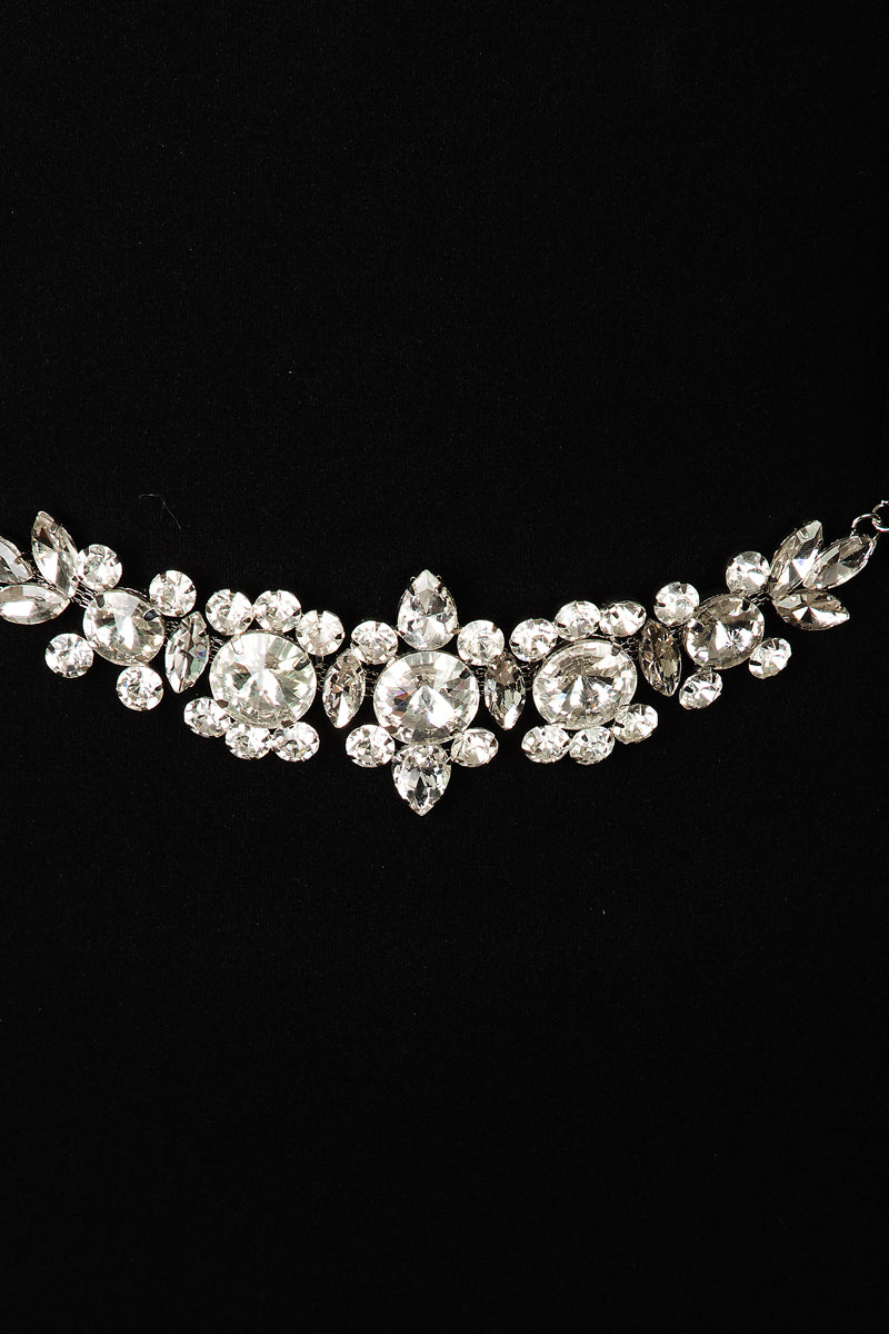 Bridal Rhinestone Flower Chain Belt