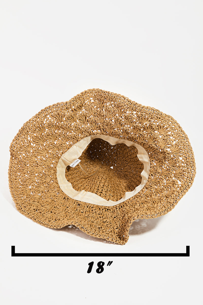 Knitted Straw Floppy Sun Hat