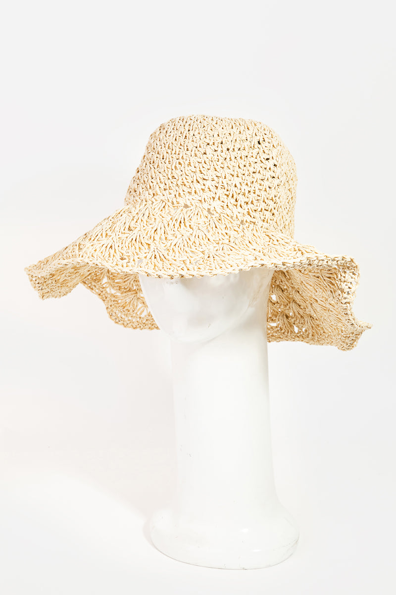 Knitted Straw Floppy Sun Hat