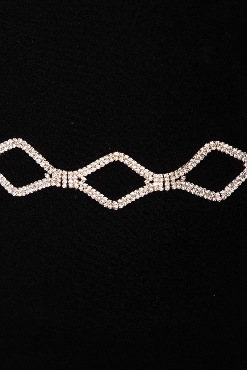 Pave Rhinestone Diamond Chain Belt