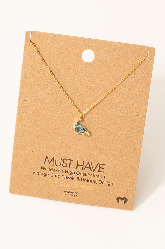 Dainty Chain Dinosaur Pendant Necklace