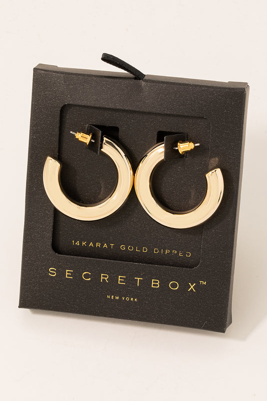 Secret Box Tube Hoop Earrings