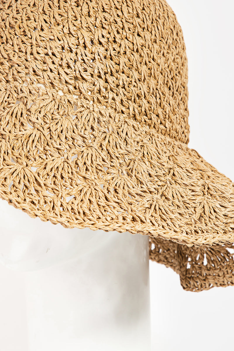 Knitted Straw Floppy Sun Hat