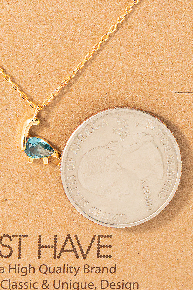 Dainty Chain Dinosaur Pendant Necklace