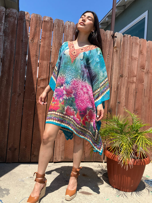 Kaftan Tunic Multi Color Cover-Up