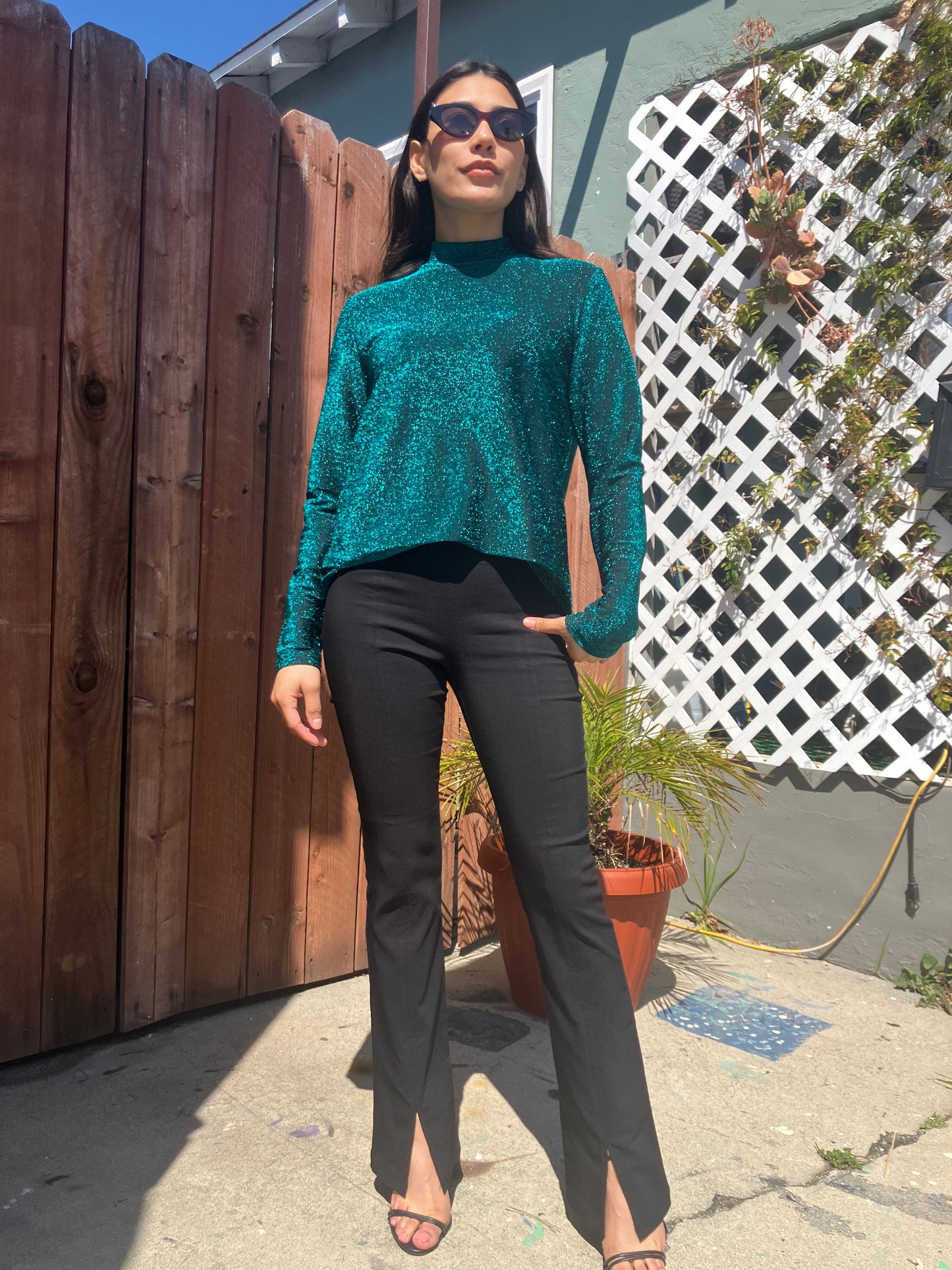 Turquoise Knit Sweater Top