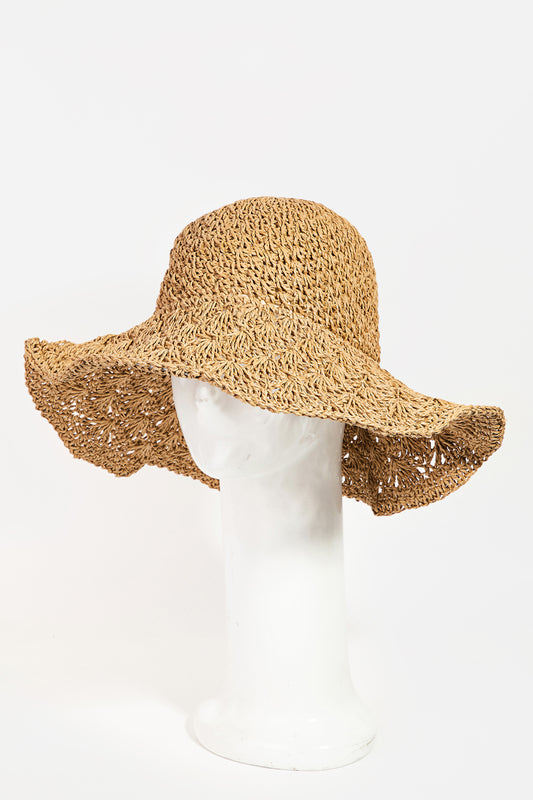 Knitted Straw Floppy Sun Hat