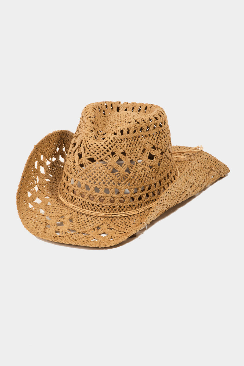 Straw Braided Cowboy Sun Hat