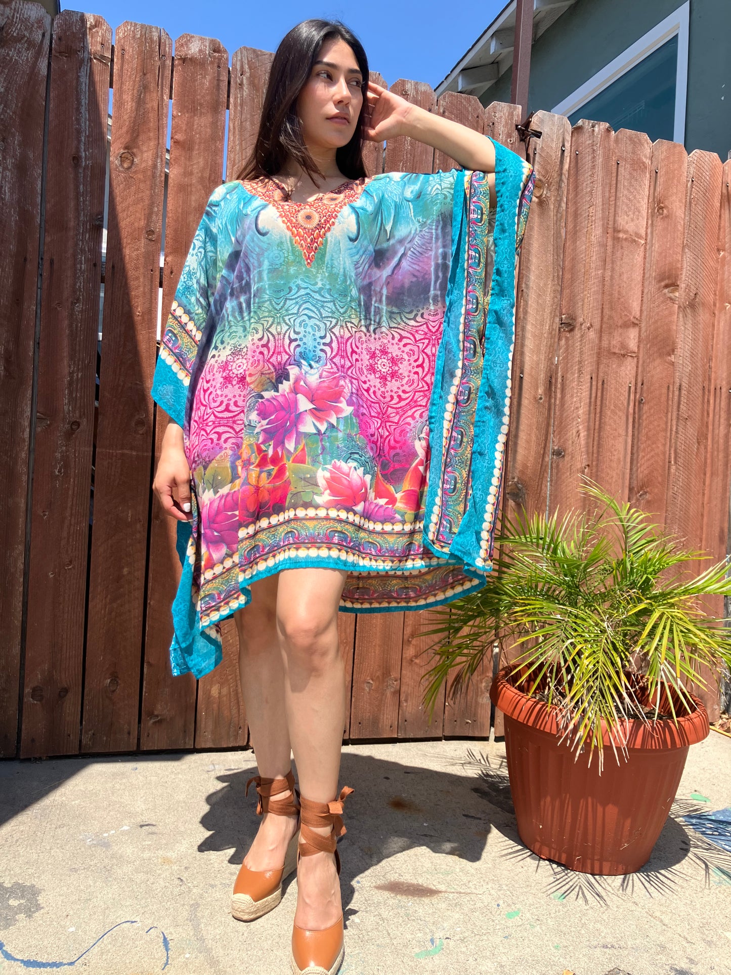 Kaftan Tunic Multi Color Cover-Up