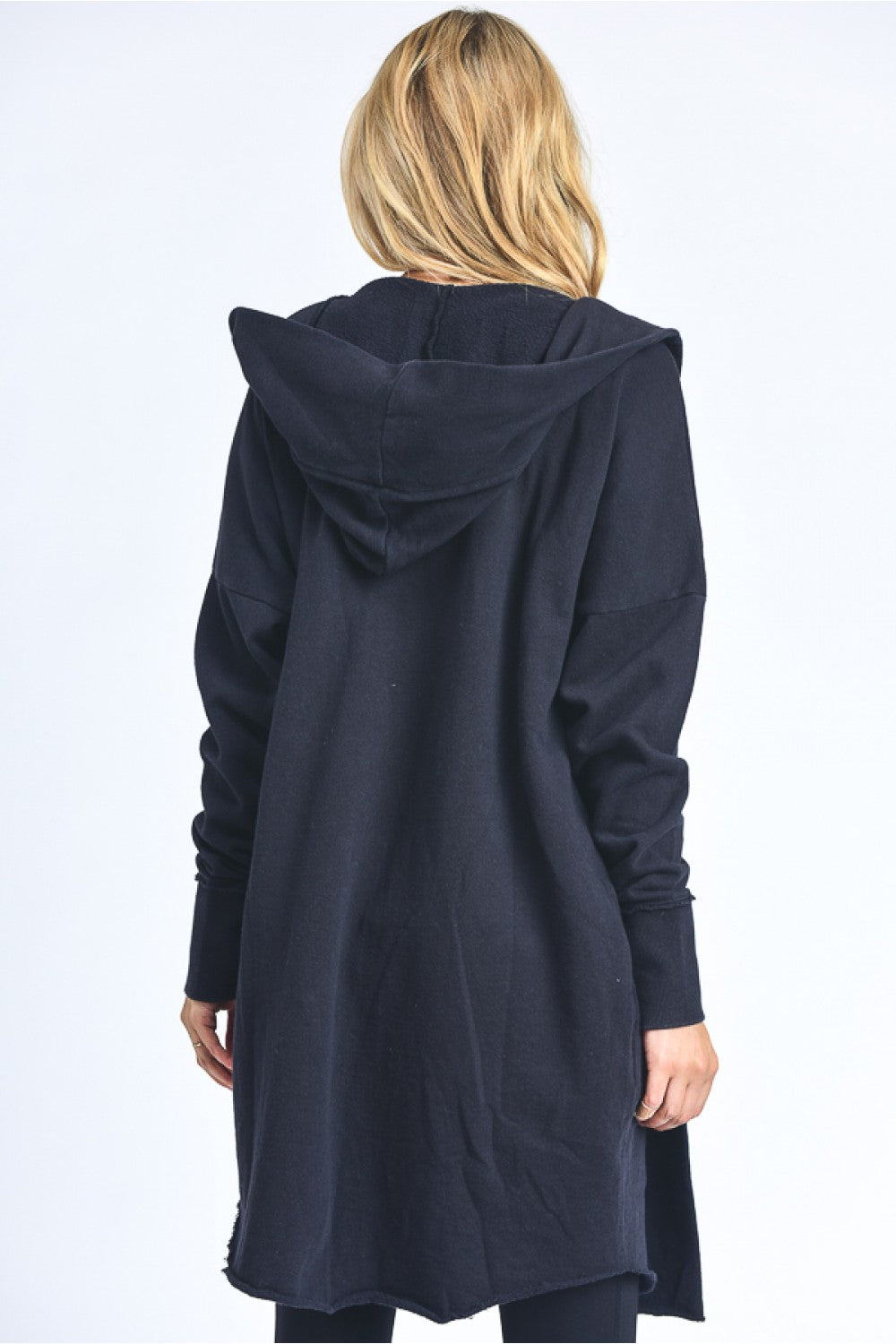 Open Front Longline Hoodie Cardigan