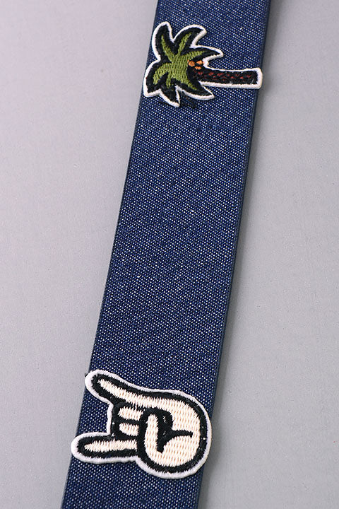 Denim Thick Belt With Small Patches