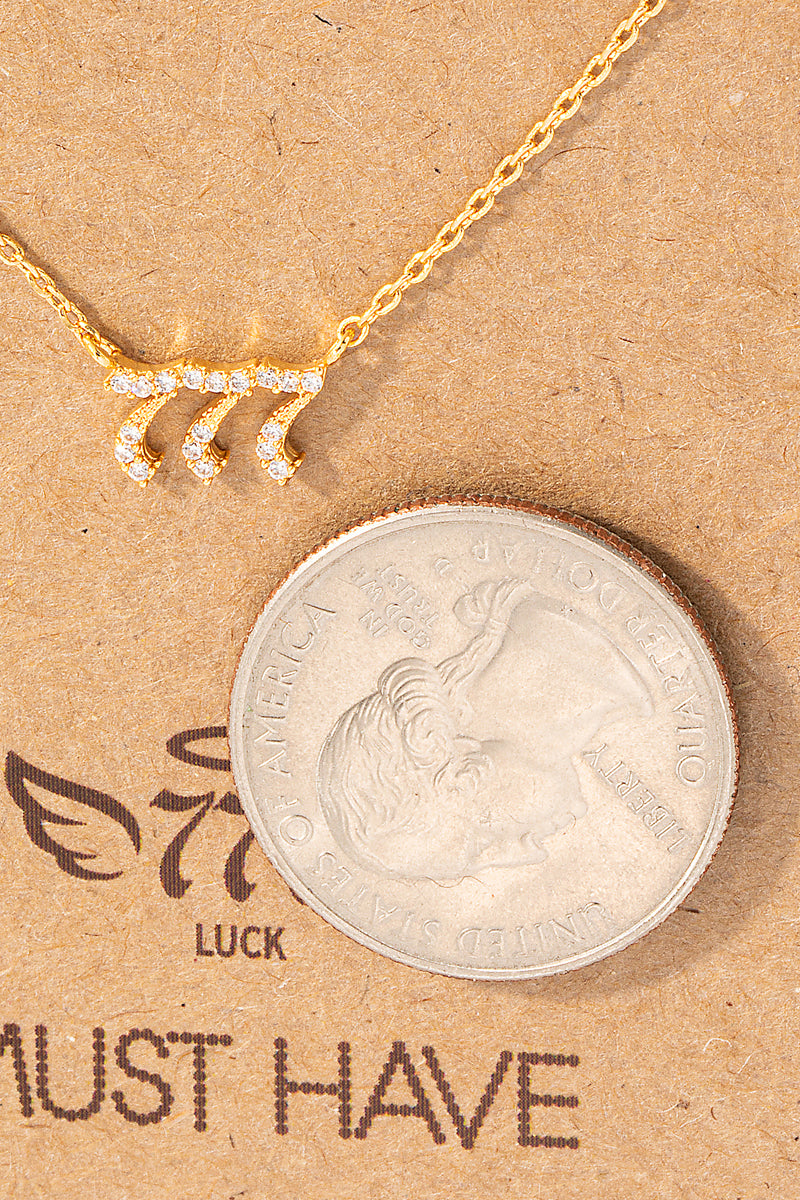 Pave 777 Angel Number Pendant Necklace