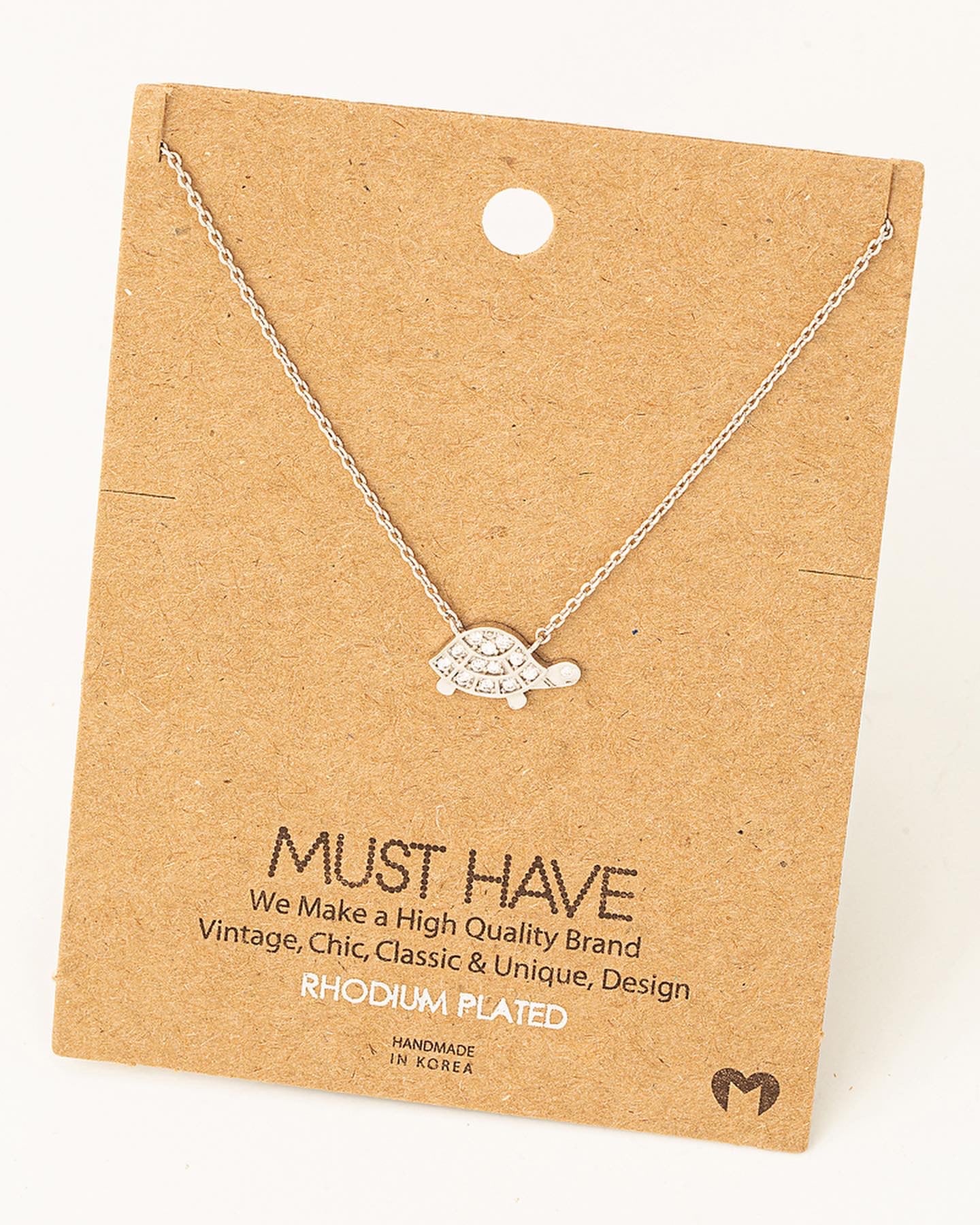 Pave Turtle Pendant Necklace