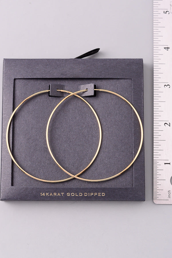 Skinny 60mm Hoop Earrings