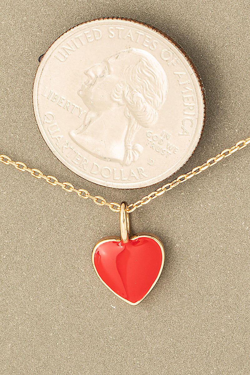 Red Heart Pendant Necklace