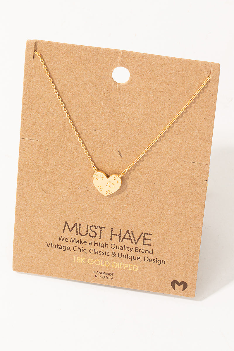 Dog Paw Heart Pendant Necklace