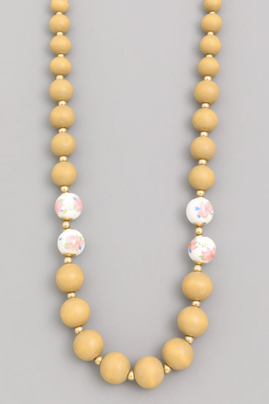 Long Round Bead Necklace