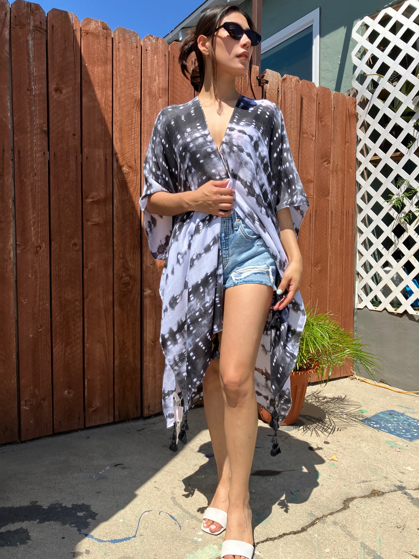 Tie Dye Tassel Fringe Kimono