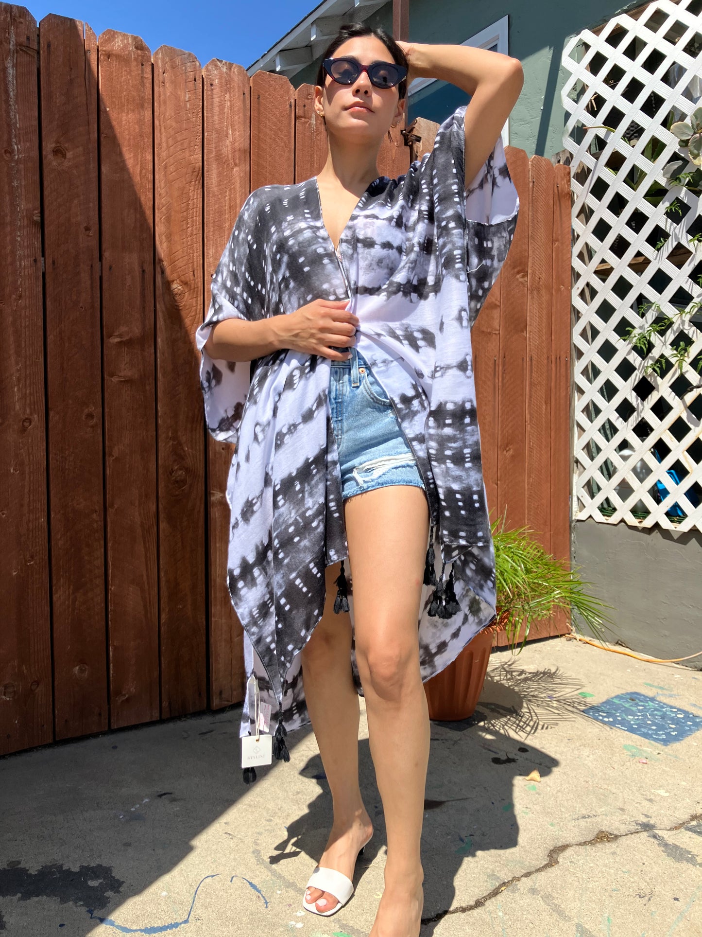 Tie Dye Tassel Fringe Kimono