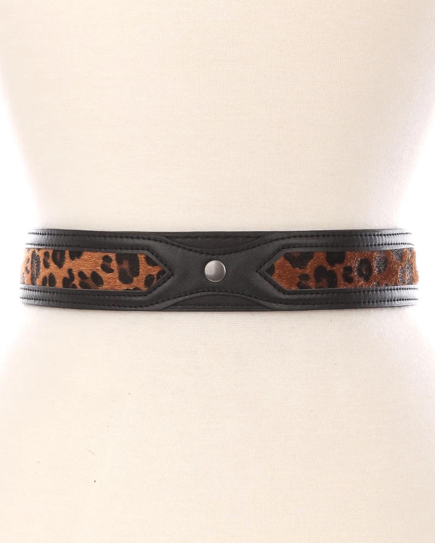 Faux Leather Mid Textured Belt