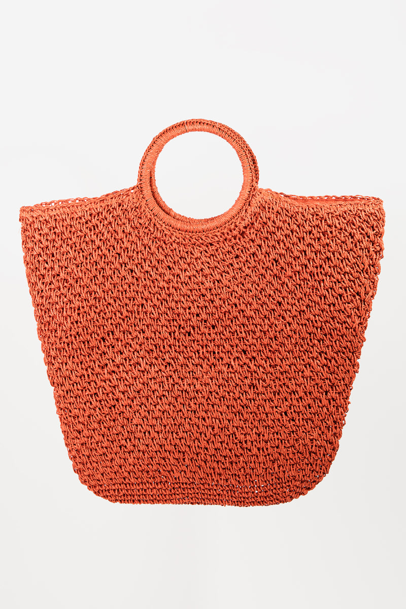 Round Handle Knitted Tote Bag