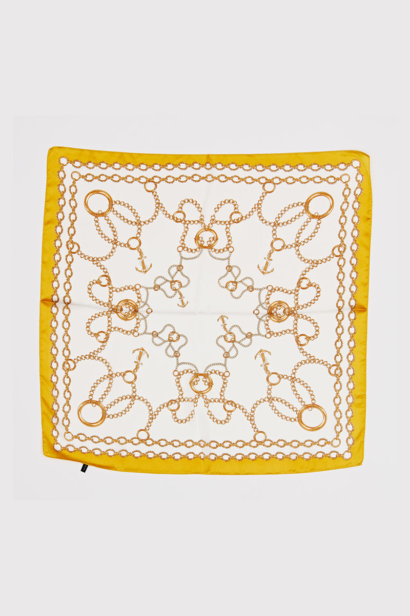 Anchor Chain Motif Square Scarf