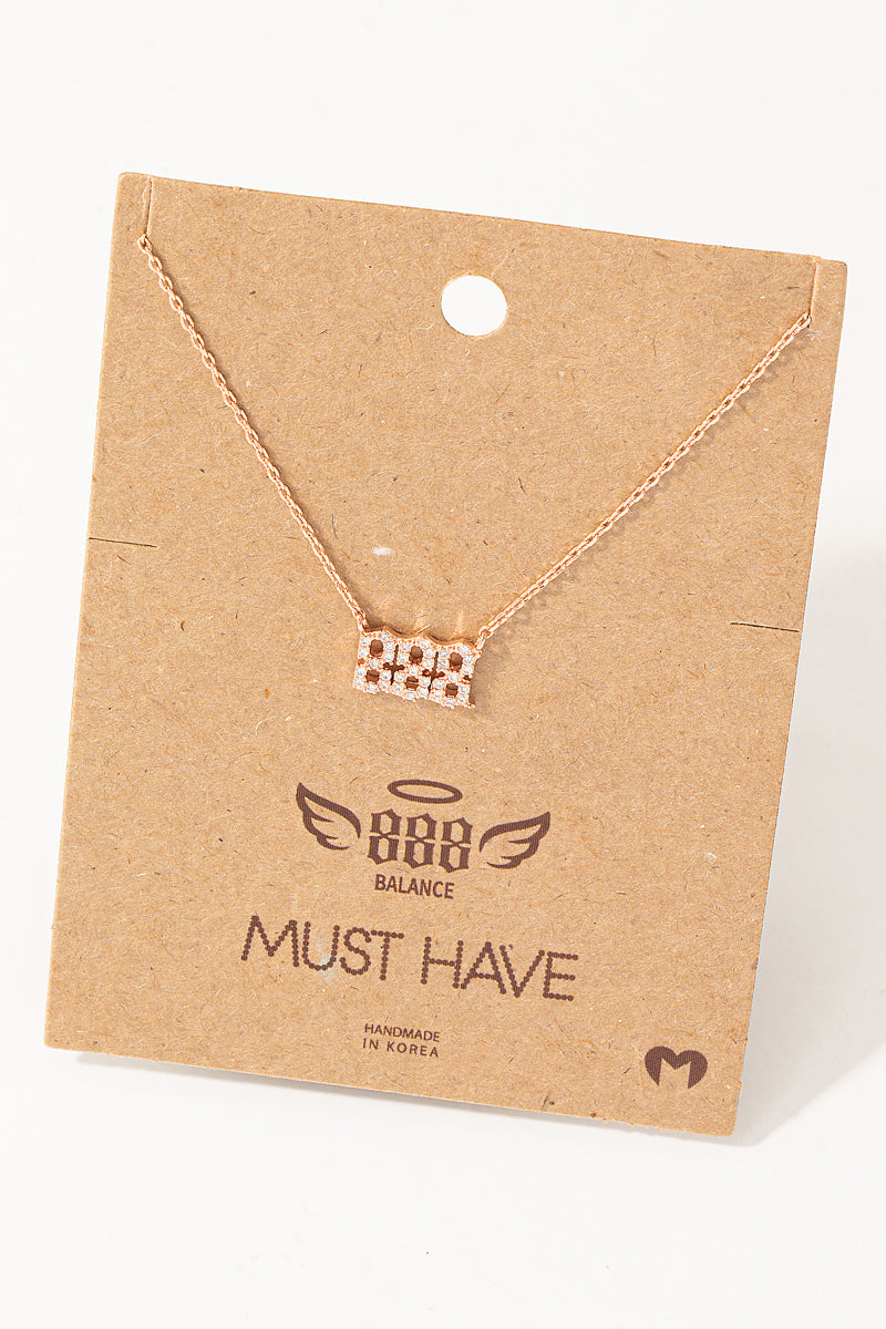 Pave 888 Angel Number Pendant Necklace