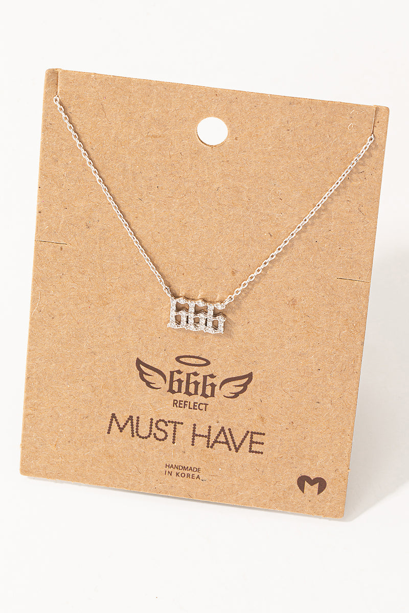 Pave 666 Angel Number Pendant Necklace