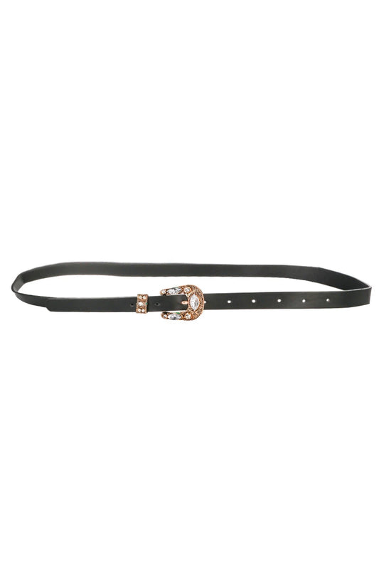 Crystal Rhinestone Studded Buckle Fashion Belt