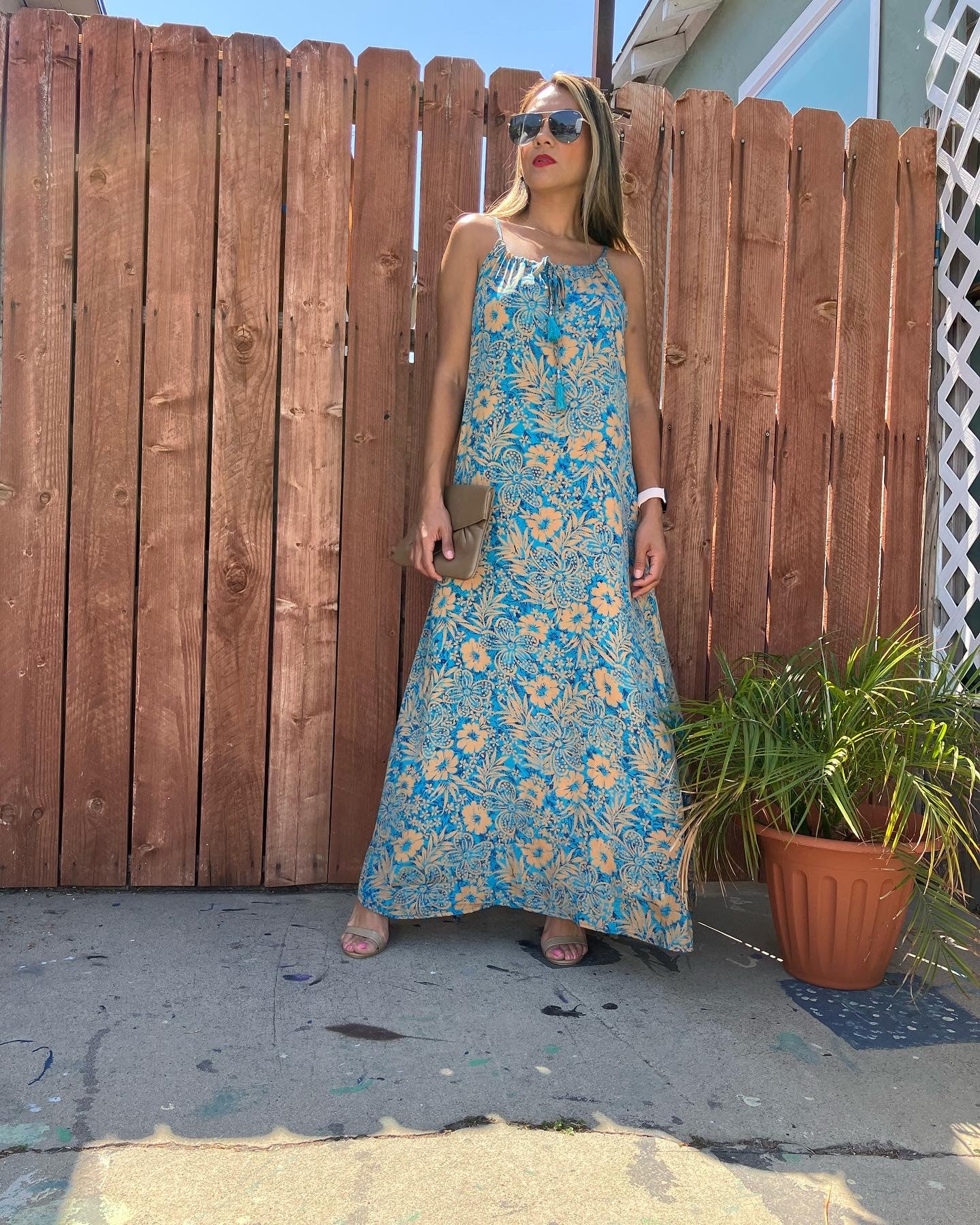 Tropical Print Maxi Dress