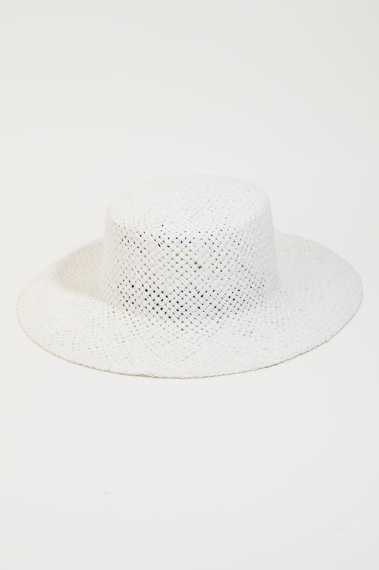 Straw Braided Flat Brim Sun Hat