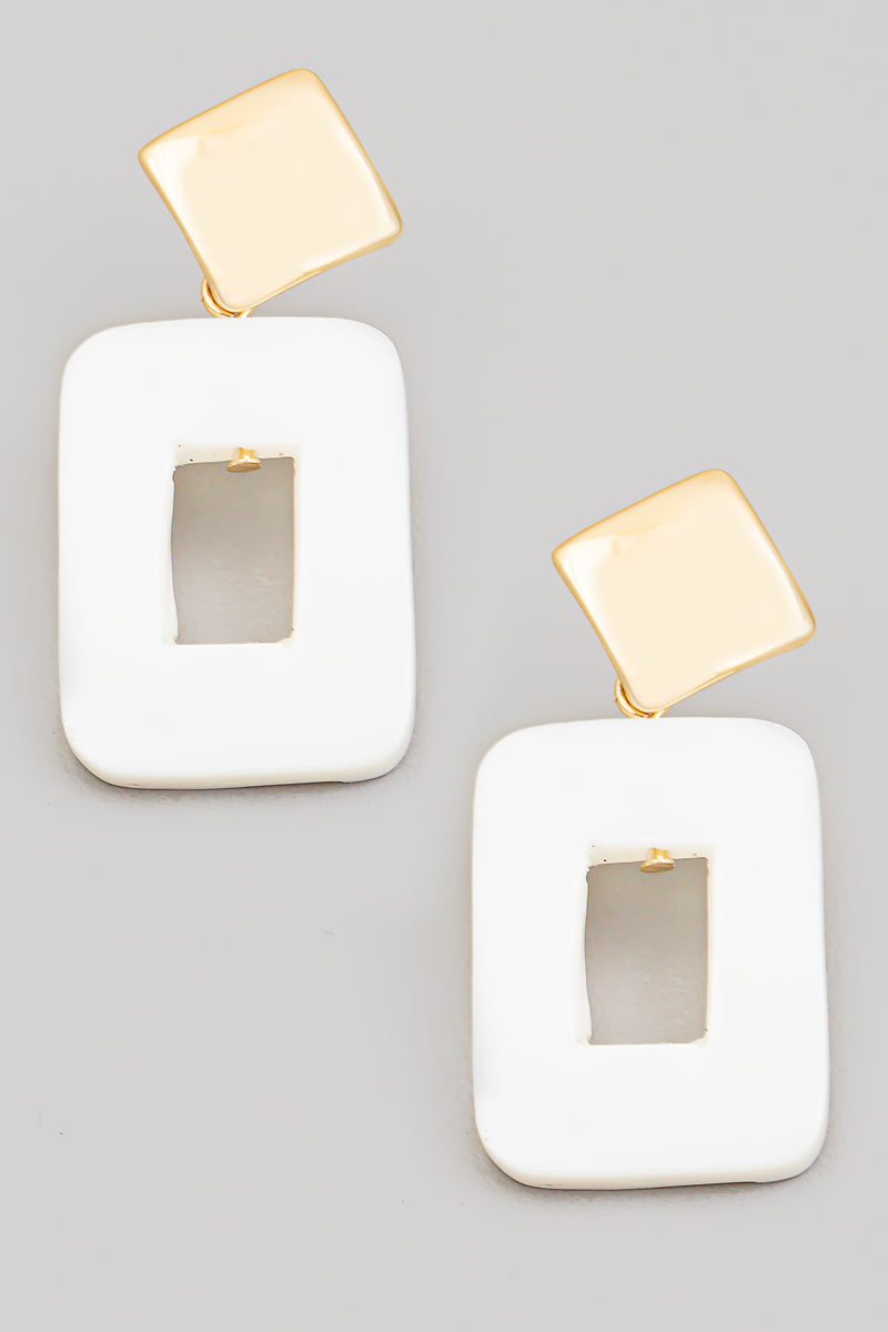 Square Pearl Drop Earrings