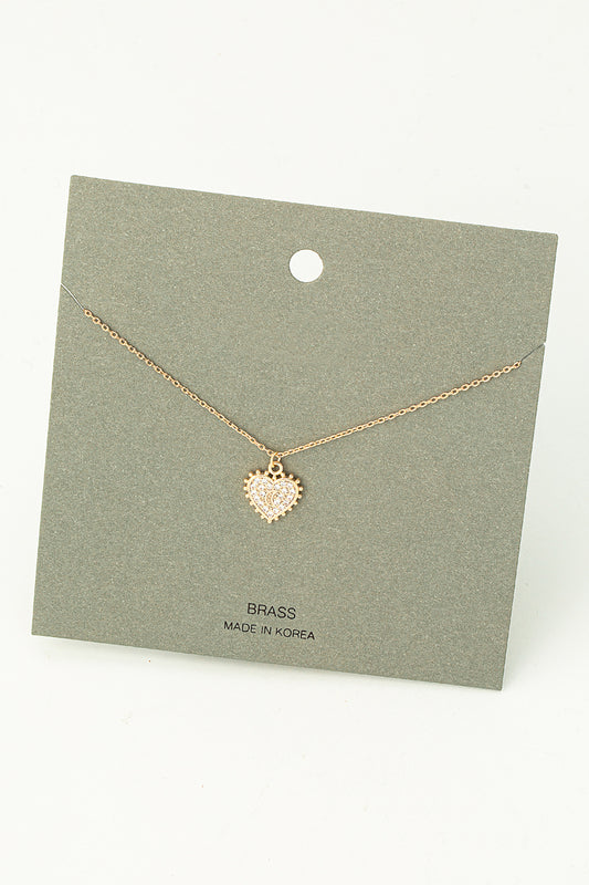 Pave Heart Pendant Necklace