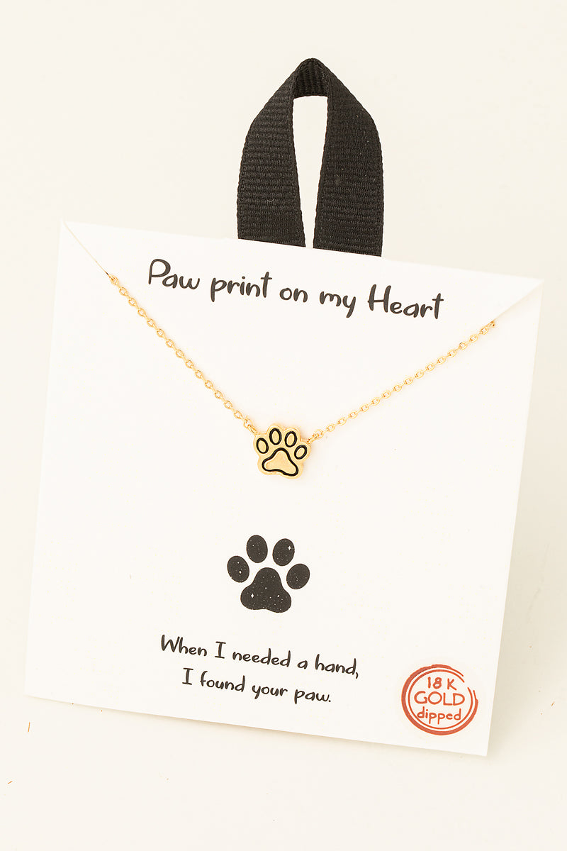 Paw Print Pendant Necklace