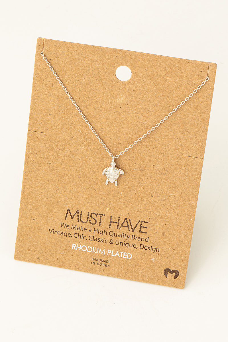 Dainty Turtle Charm Necklace