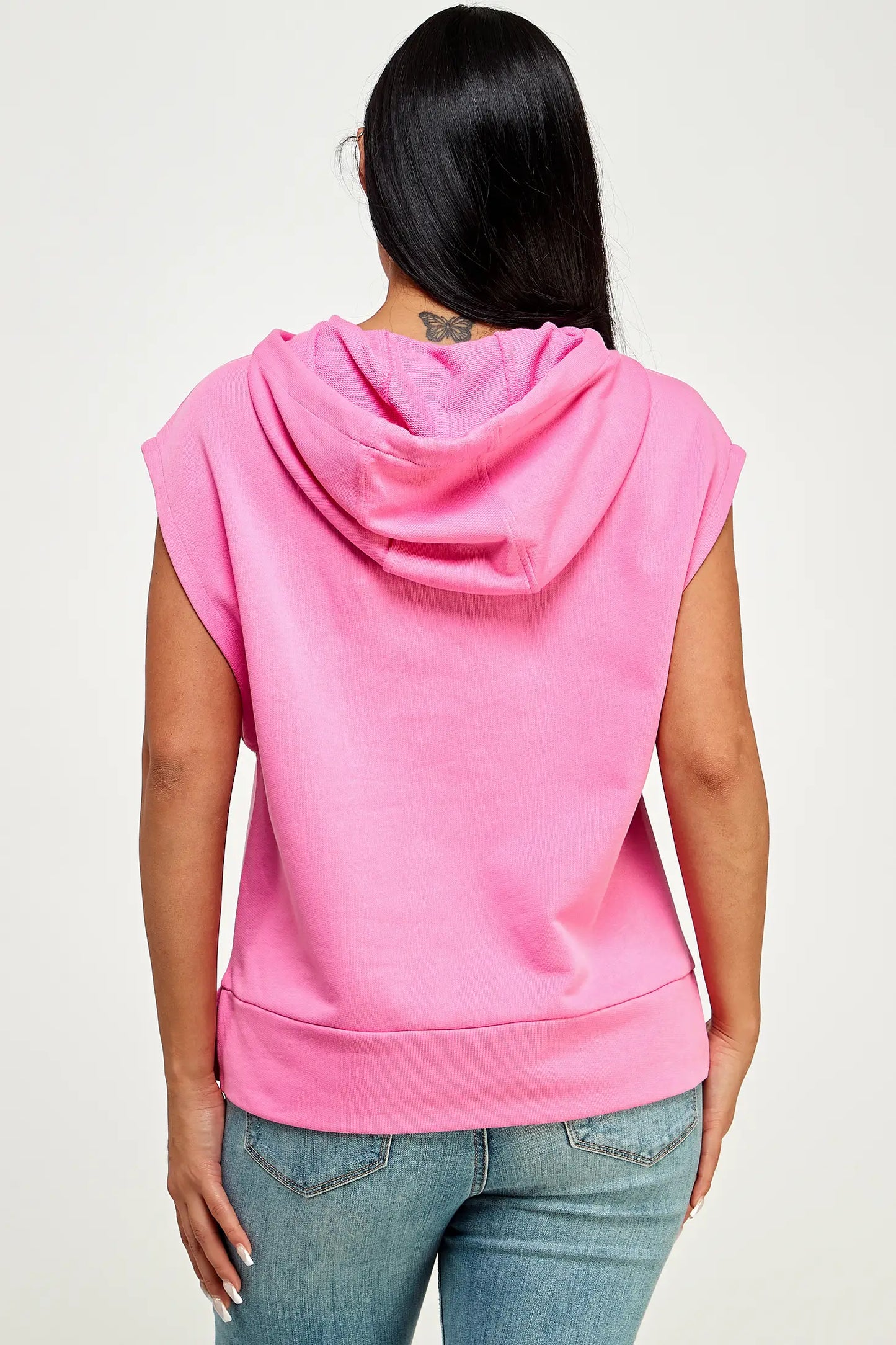 Sleeveless Hoodie Pink