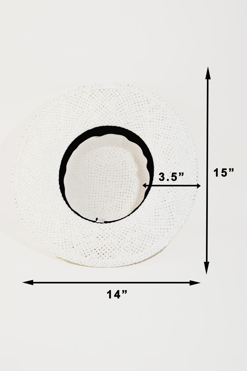 Straw Braided Flat Brim Sun Hat