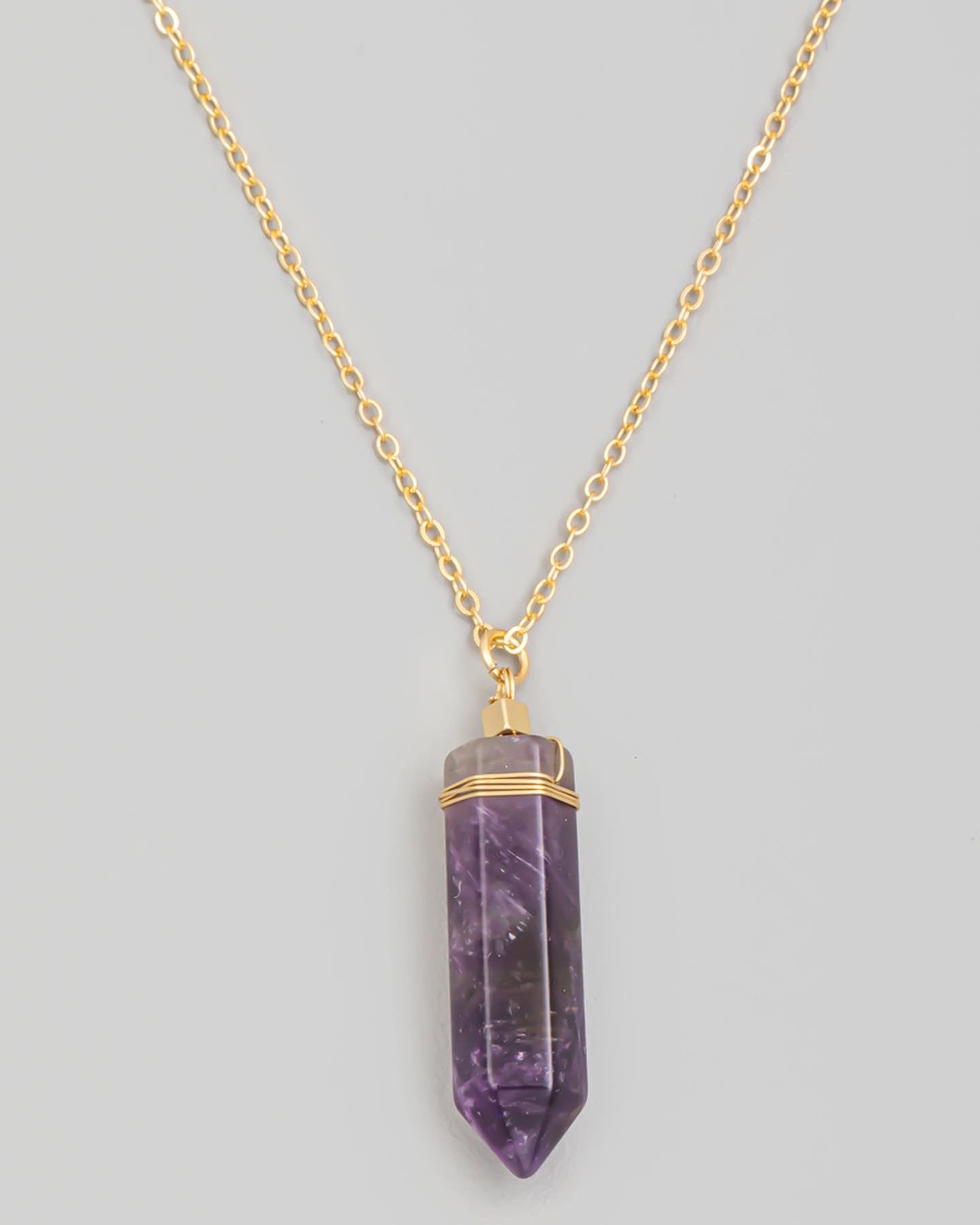 Stone Crystal Pendant Necklace